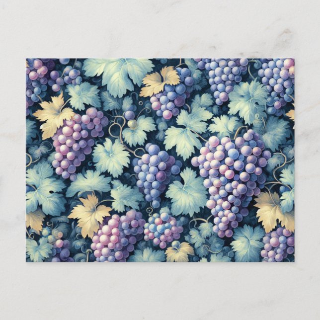 Vintage Grape Pattern Postcard (Front)