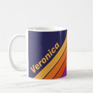 Vintage Grape Rainbow Stripes with Name Coffee Mug
