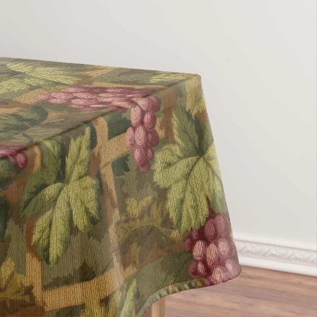 Vintage Grape Trellis Pattern Tablecloth (In Situ)