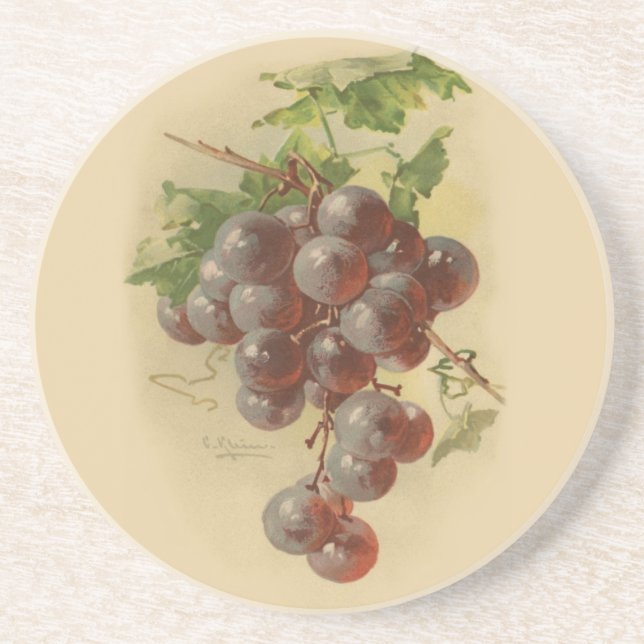 Vintage grapes coaster (Front)