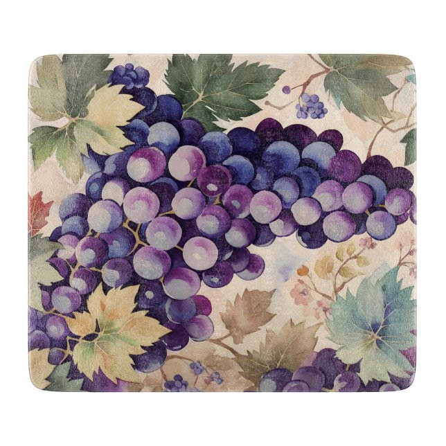 Vintage Grapes Cutting Board (Front)