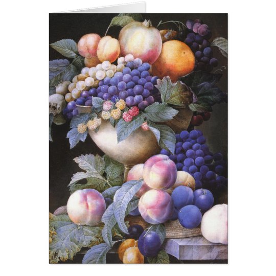 Vintage Grapes in a Vase Card