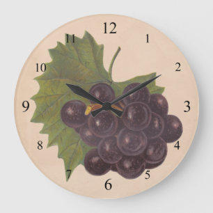 Vintage Grapes Wall Clock