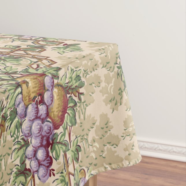 Vintage Grapevine & Fruit Garden Trellis Pattern Tablecloth (In Situ)