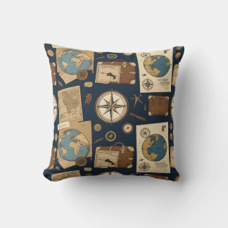 vintage graphic patterns cushion