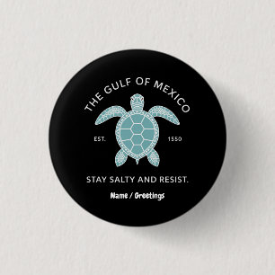 Vintage Graphic Sea Turtle Gulf of Mexico T-Shirt 3 Cm Round Badge