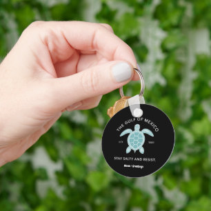 Vintage Graphic Sea Turtle Gulf of Mexico T-Shirt Key Ring