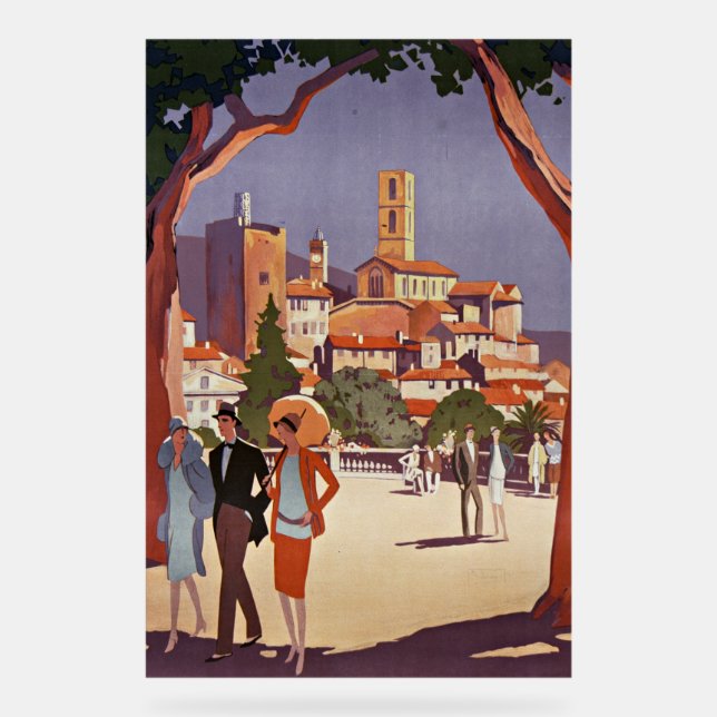 Vintage Grasse Summer Art Acrylic Sign (Front)