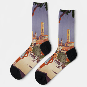 Vintage Grasse Summer Art Socks
