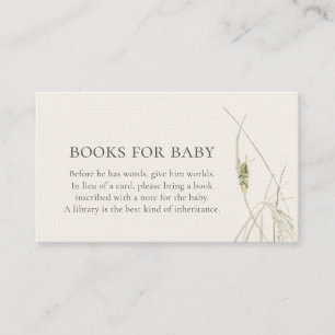 Vintage Grasshopper Baby Shower · Books for Baby Enclosure Card