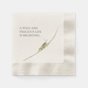 Vintage Grasshopper Bug Baby Shower Gender Neutral Napkin
