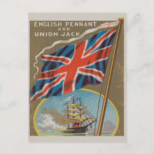 Vintage Great Britain flag English Union Jack Postcard
