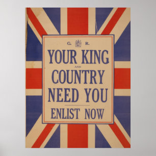 Vintage Great Britain Flag Poster