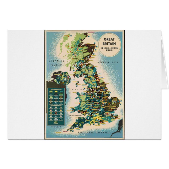 Vintage Great Britain Resources Map (Front Horizontal)