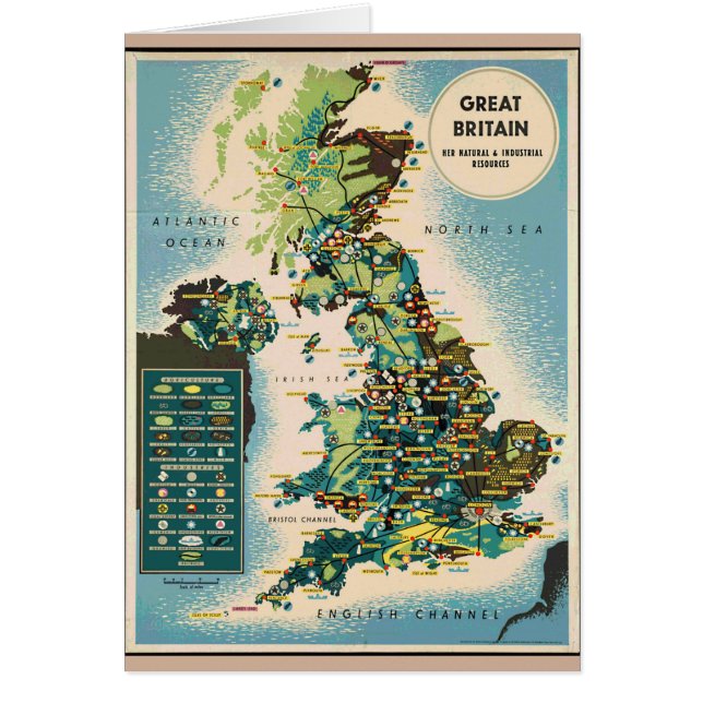 Vintage Great Britain Resources Map (Front)