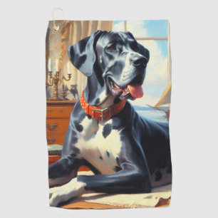 Vintage Great Dane Painting Golf Towel
