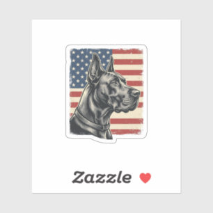 Vintage Great Dane Patriotic Flag Vector Design_1