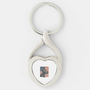 Vintage Great Dane Patriotic Flag Vector Design_1 Key Ring