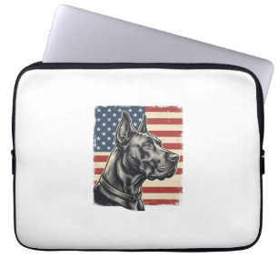 Vintage Great Dane Patriotic Flag Vector Design_1 Laptop Sleeve