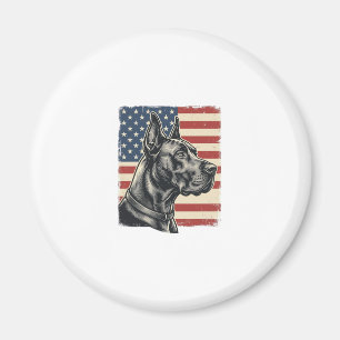 Vintage Great Dane Patriotic Flag Vector Design_1 Magnet