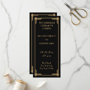 Vintage Great Gatsby Art Deco Wedding Programs