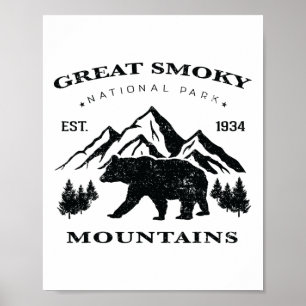Vintage Great Smoky Mountains National Park Kids H Poster