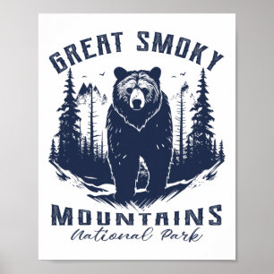 Vintage Great Smoky Mountains National Park Kids H Poster