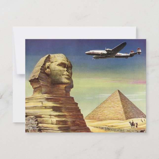 Vintage Great Sphinx of Giza, Pyramids of Egypt (Front)