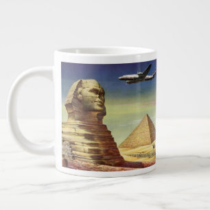 Vintage Great Sphinx of Giza, Pyramids of Egypt Large Coffee Mug