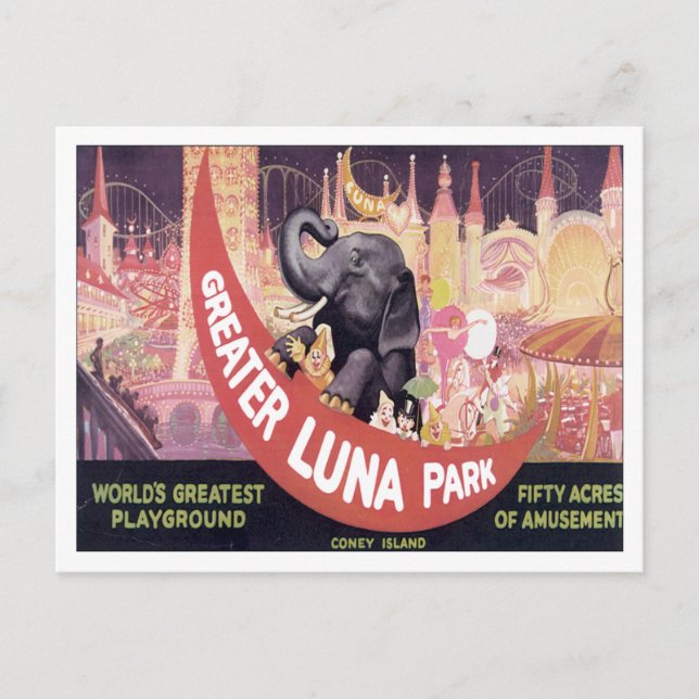 Vintage Greater Luna Park Postcard (Front)