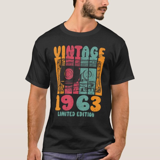Vintage Greatest Hits 1963 Retro Birthday T-Shirt (Front)
