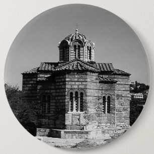 Vintage Greece Athens Church of the Holy Apostles 6 Cm Round Badge
