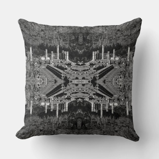 Vintage Greece Delphi Apollo Temple Jigsaw Puzzle Cushion (Front)