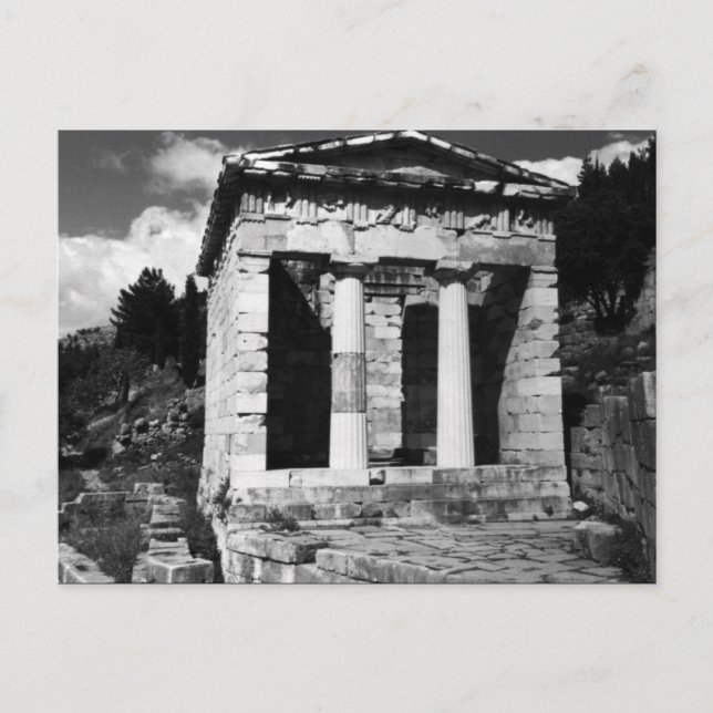 Vintage Greece Delphi Athenian Treasury Postcard (Front)
