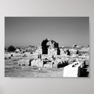 Vintage Greece shops Ancient Corinth Agora Poster