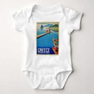 Vintage Greece Travel - Island of Corfu Baby Bodysuit