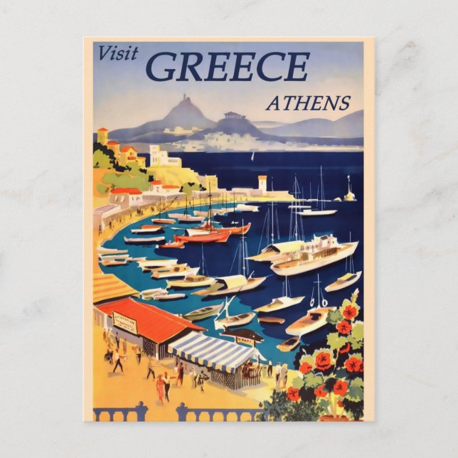 Vintage Greece Travel Postcard (Front)