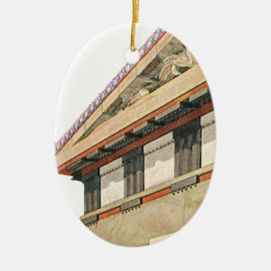 Vintage Greek Architecture, Temple of Athena Ceramic Ornament