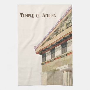 Vintage Greek Architecture, Temple of Athena Tea Towel