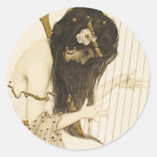 Vintage Greek Harpist Stickers