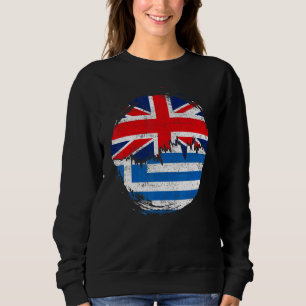 Vintage Greeks British Flag Roots Greece Distresse Sweatshirt