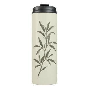 Vintage Green Almond Branch Thermal Tumbler