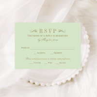 Vintage Green and Antique Gold Flourish Wedding