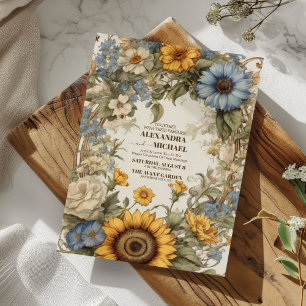 Vintage Green and Gold Wedding Art Nouveau Mucha Invitation