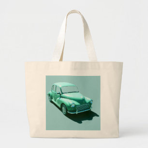 VINTAGE GREEN BAKERS VAN LARGE TOTE BAG