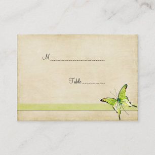 Vintage Green Butterfly Table Place Card