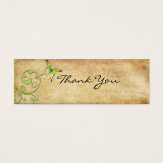 Vintage Green Butterfly Thank You Note