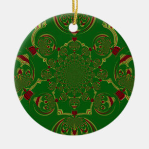 Vintage Green Ceramic Ornament