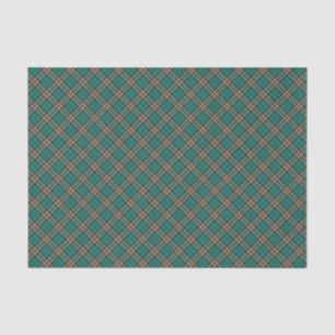 Vintage Green Chequered Plaid Tissue Paper
