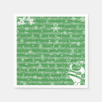 Vintage Green Christmas Musical Sheet Napkin